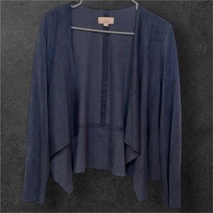 LOFT Indigo Draped Faux Suede Jacket